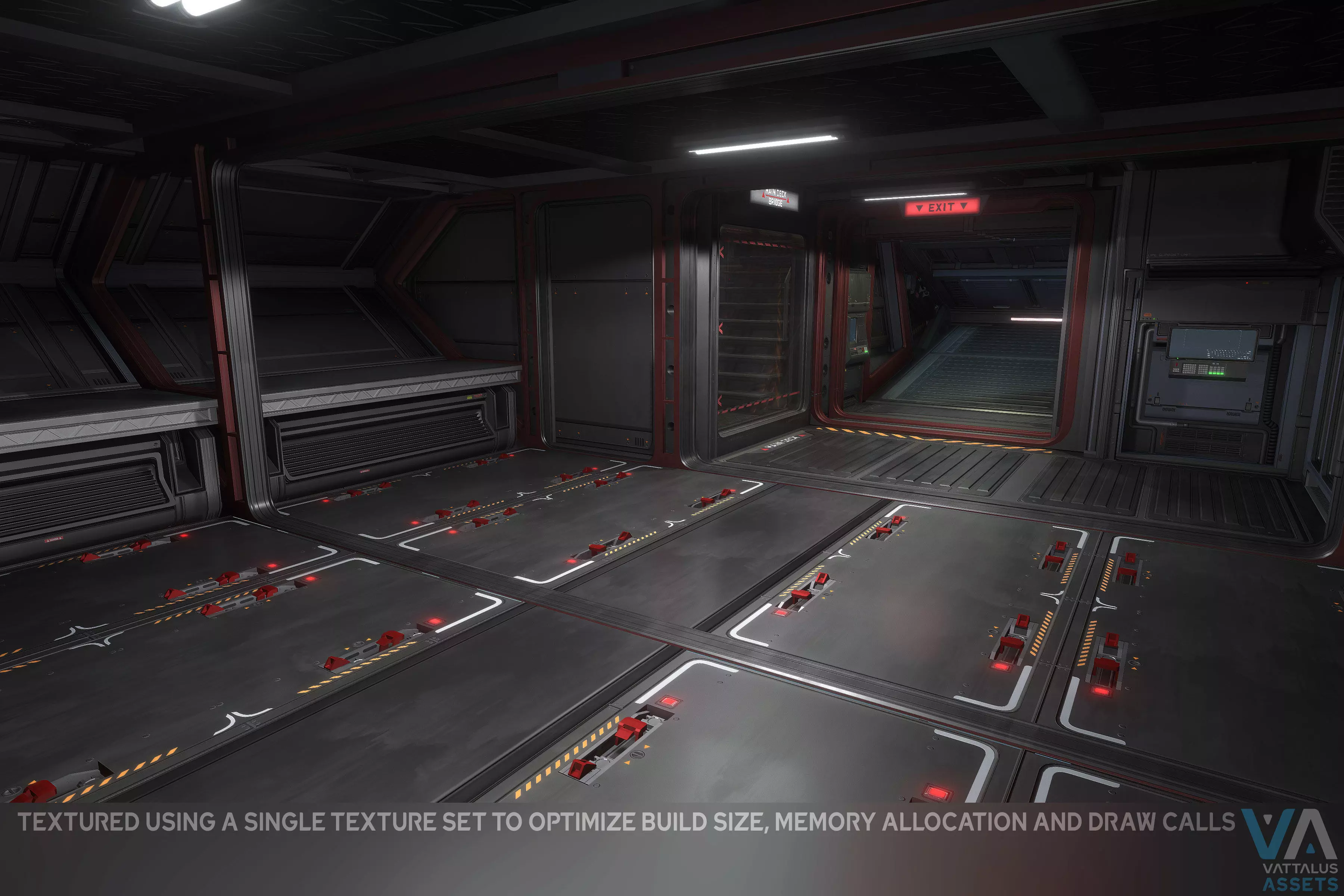 Minerva - Spaceship with Interior Low-poly 3D model_7