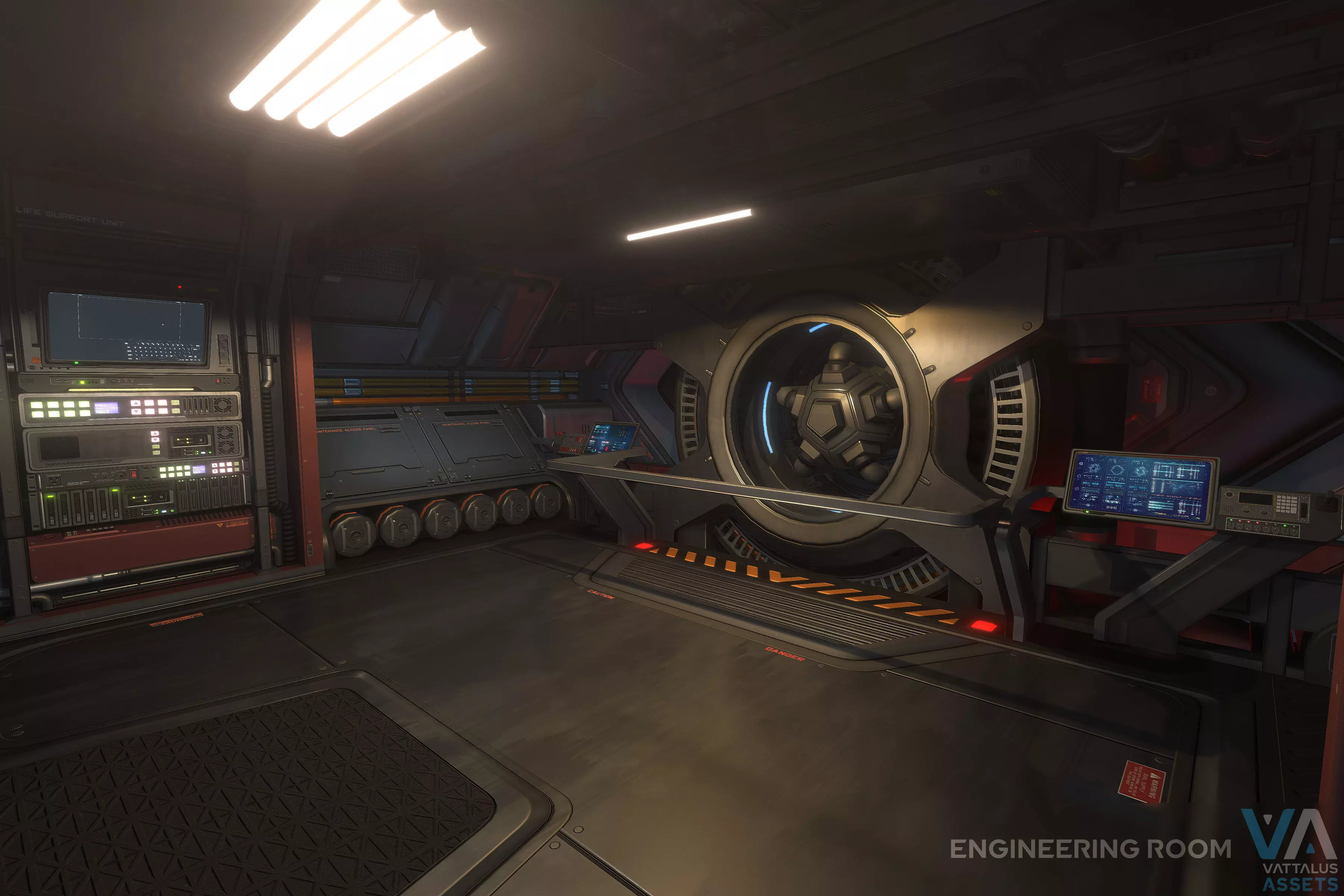 Minerva - Spaceship with Interior Low-poly 3D model_12