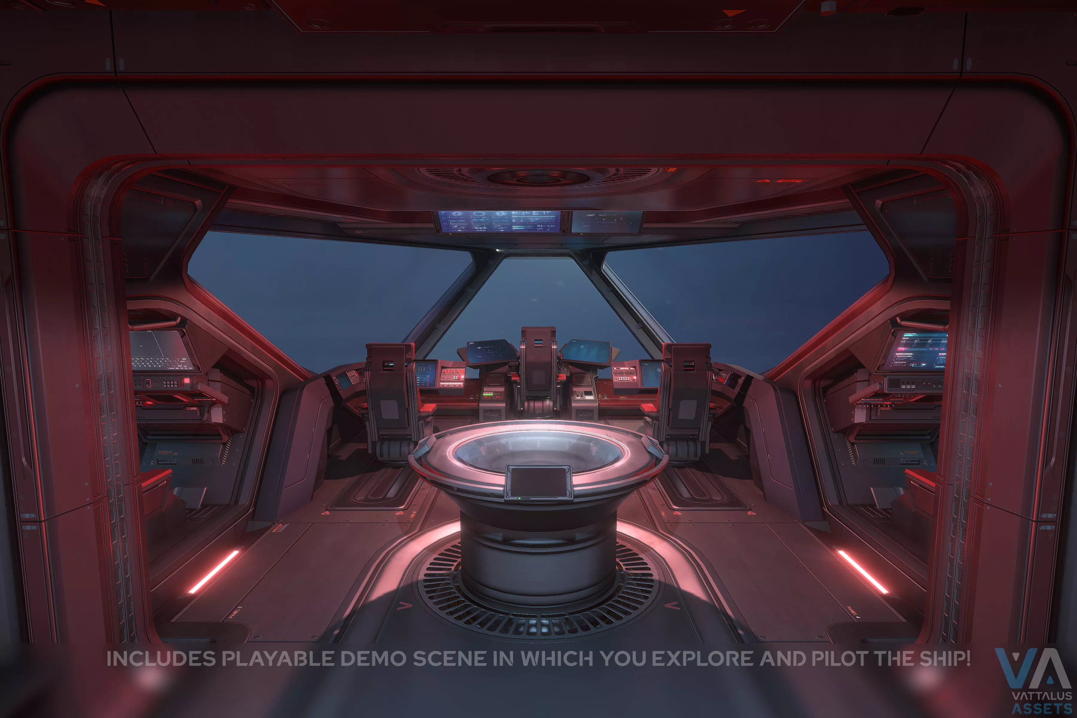 Minerva - Spaceship with Interior Low-poly 3D model_3