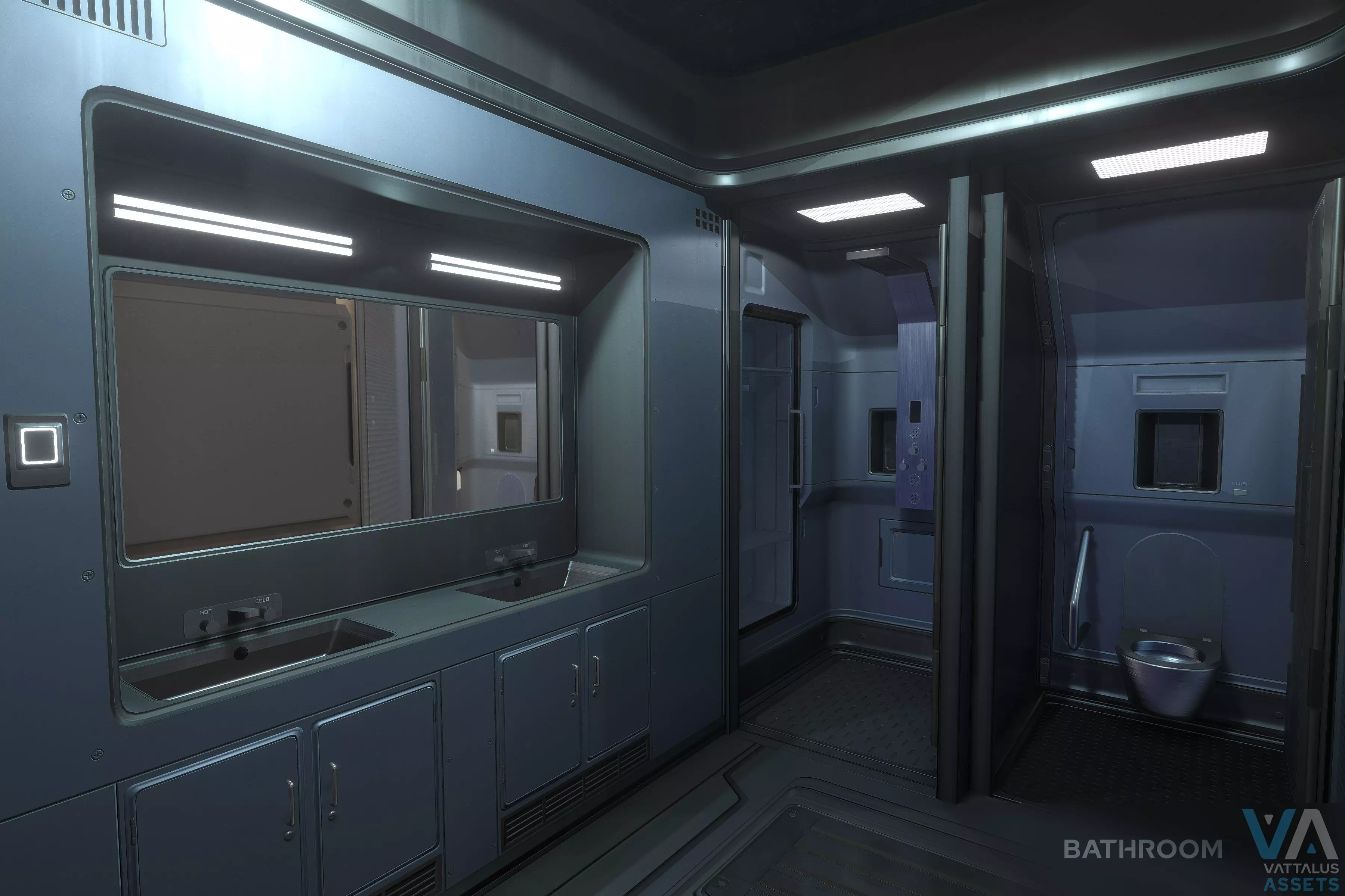 Minerva - Spaceship with Interior Low-poly 3D model_15