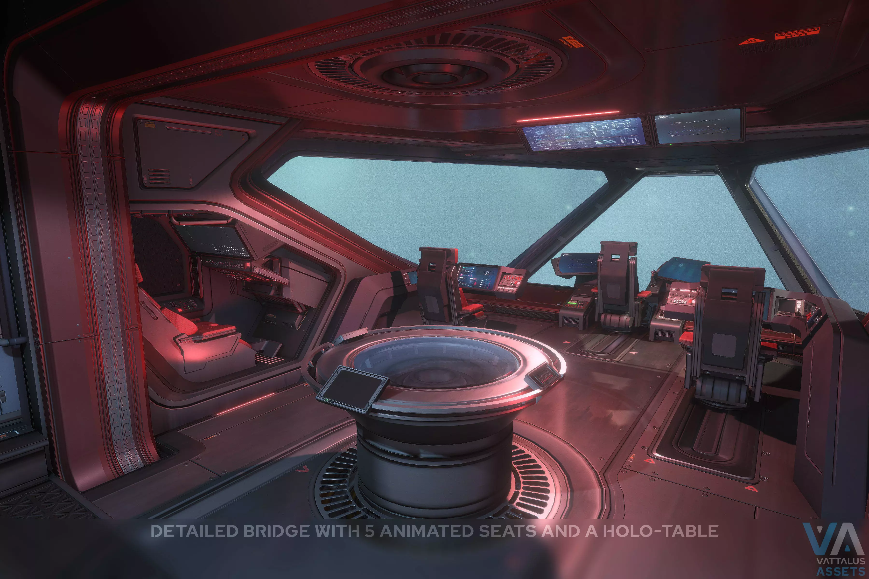 Minerva - Spaceship with Interior Low-poly 3D model_4