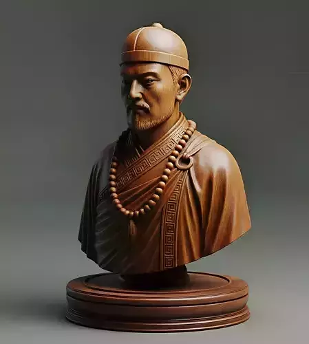 Medieval Chinese Monk Chess Piece