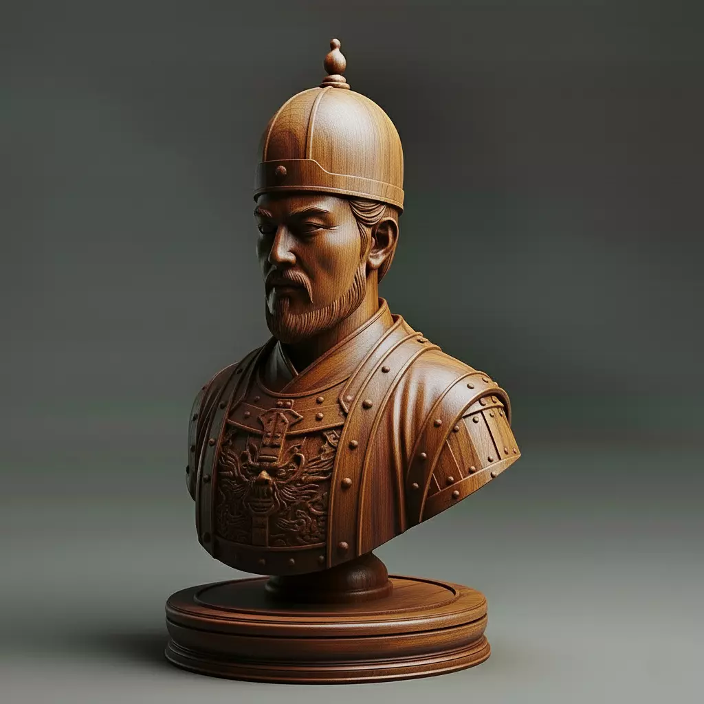 Medieval Chinese Soldier Pawn Chess Piece 3D print model
