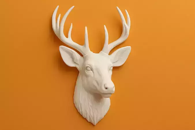 Deer Head Bas Relief