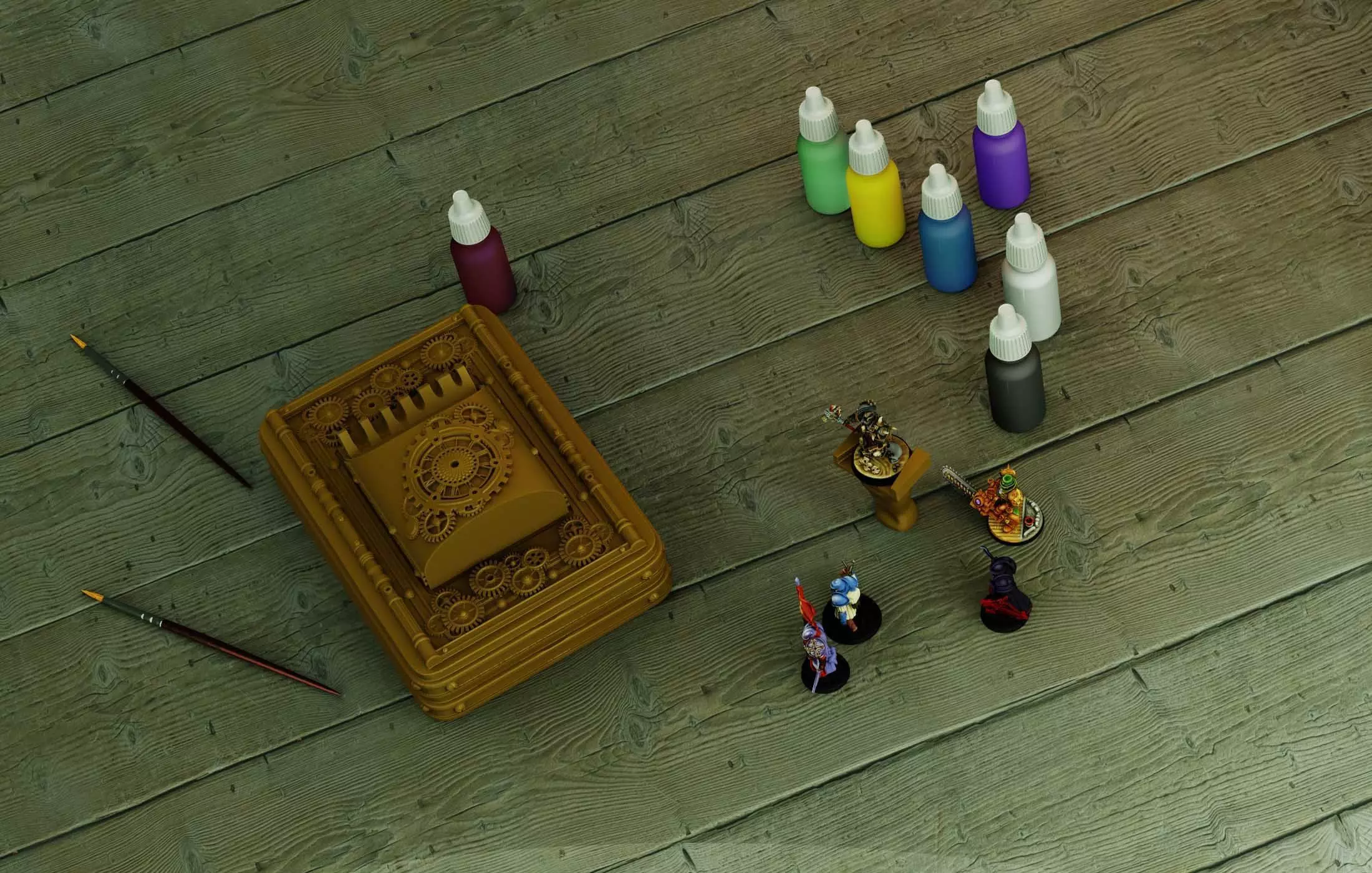 Steam Punk Painting Box  3D print model_0