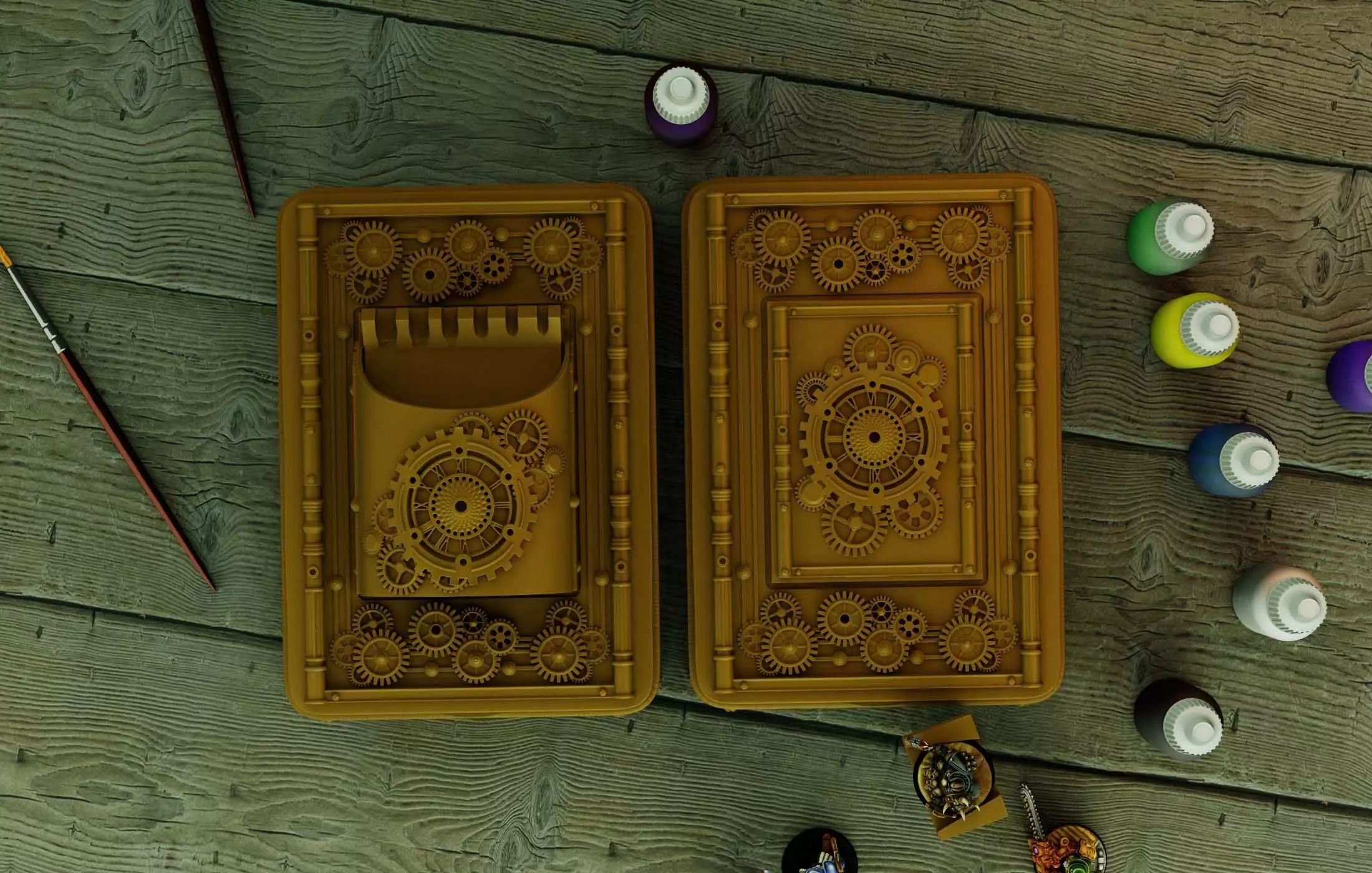 Steam Punk Painting Box  3D print model_1