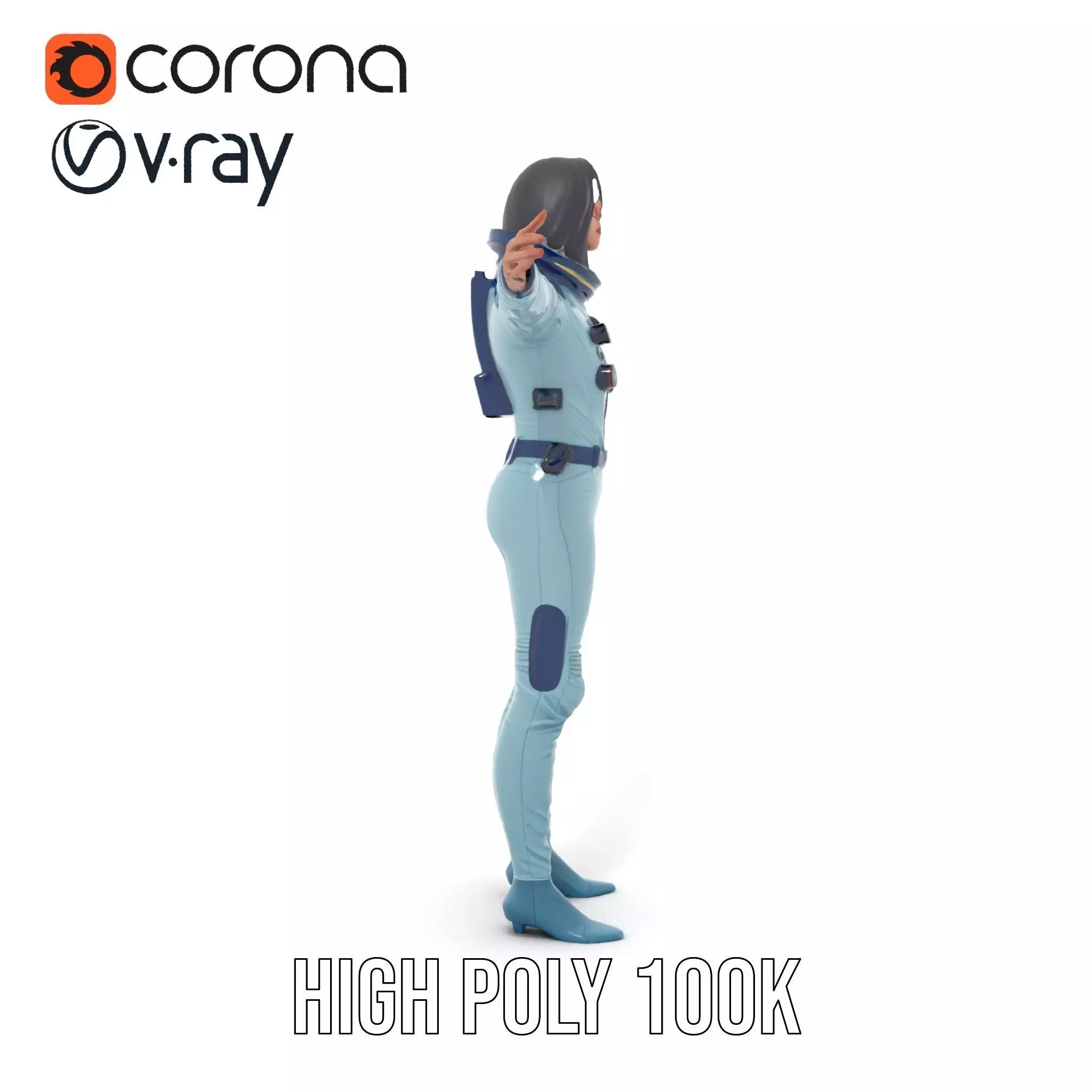 Advanced Space Suit model pack Low-poly 3D model_20