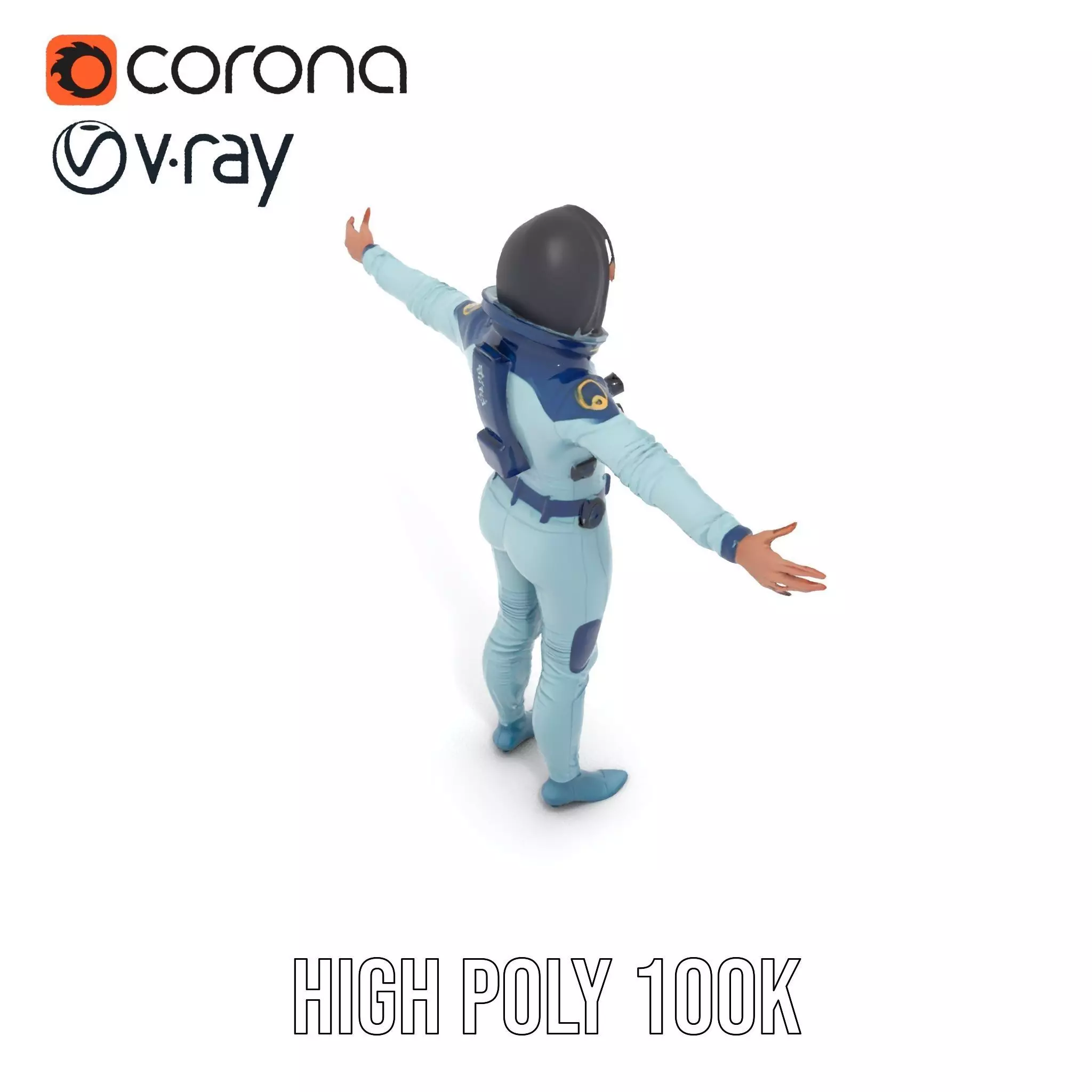 Advanced Space Suit model pack Low-poly 3D model_33
