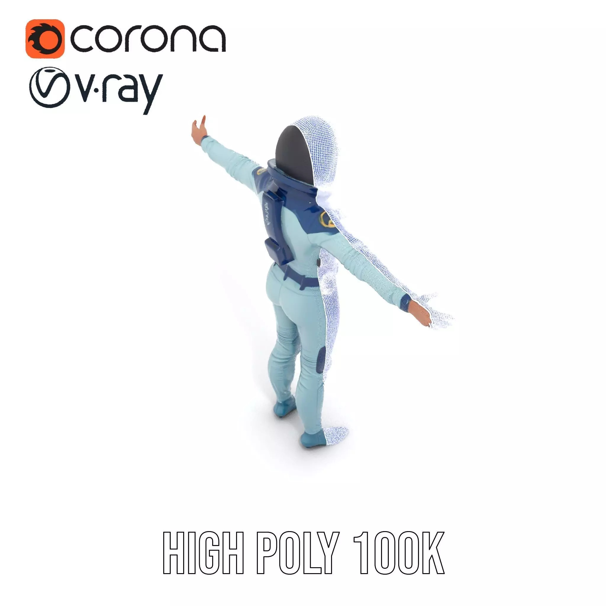 Advanced Space Suit model pack Low-poly 3D model_17