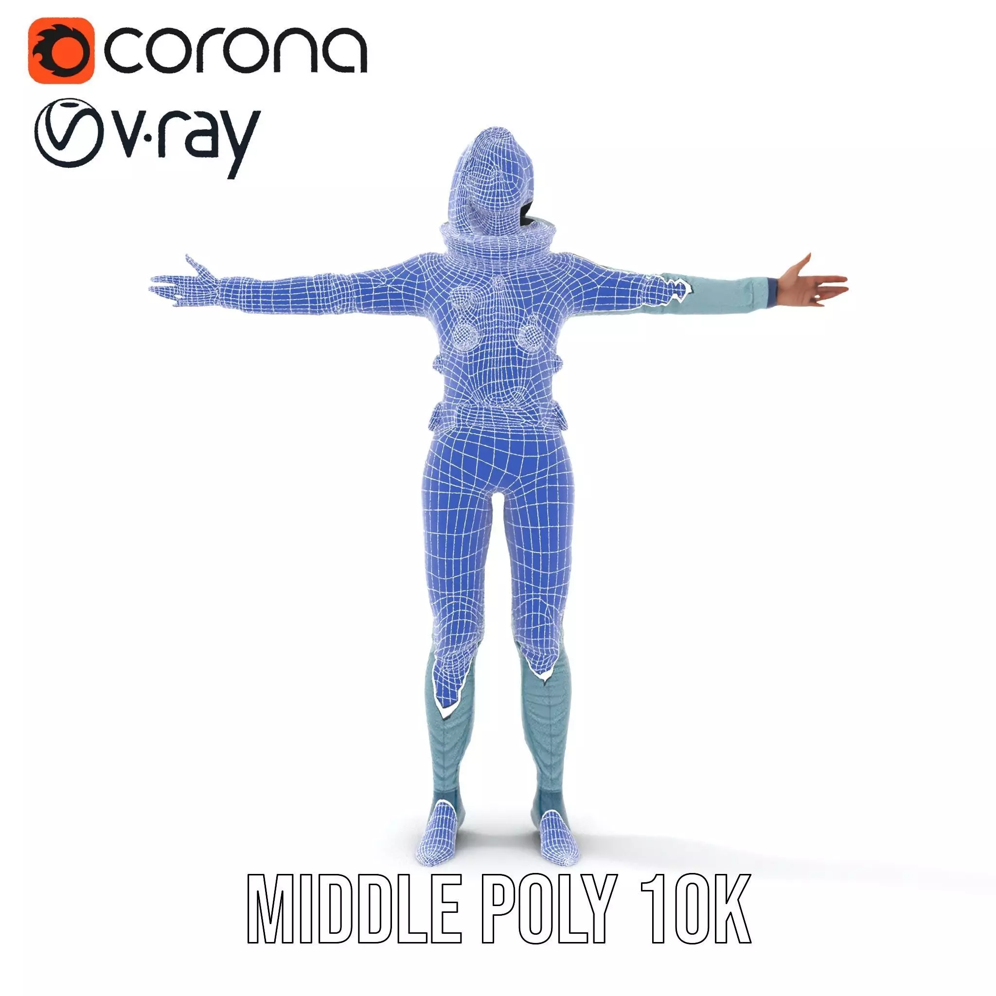 Advanced Space Suit model pack Low-poly 3D model_6