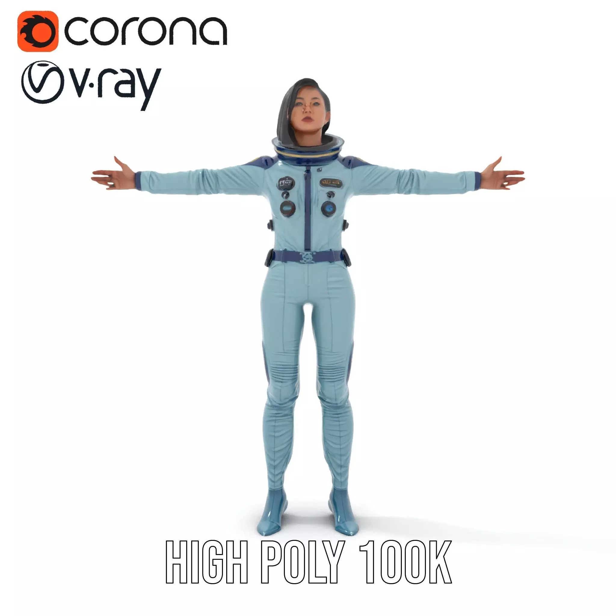 Advanced Space Suit model pack Low-poly 3D model_9