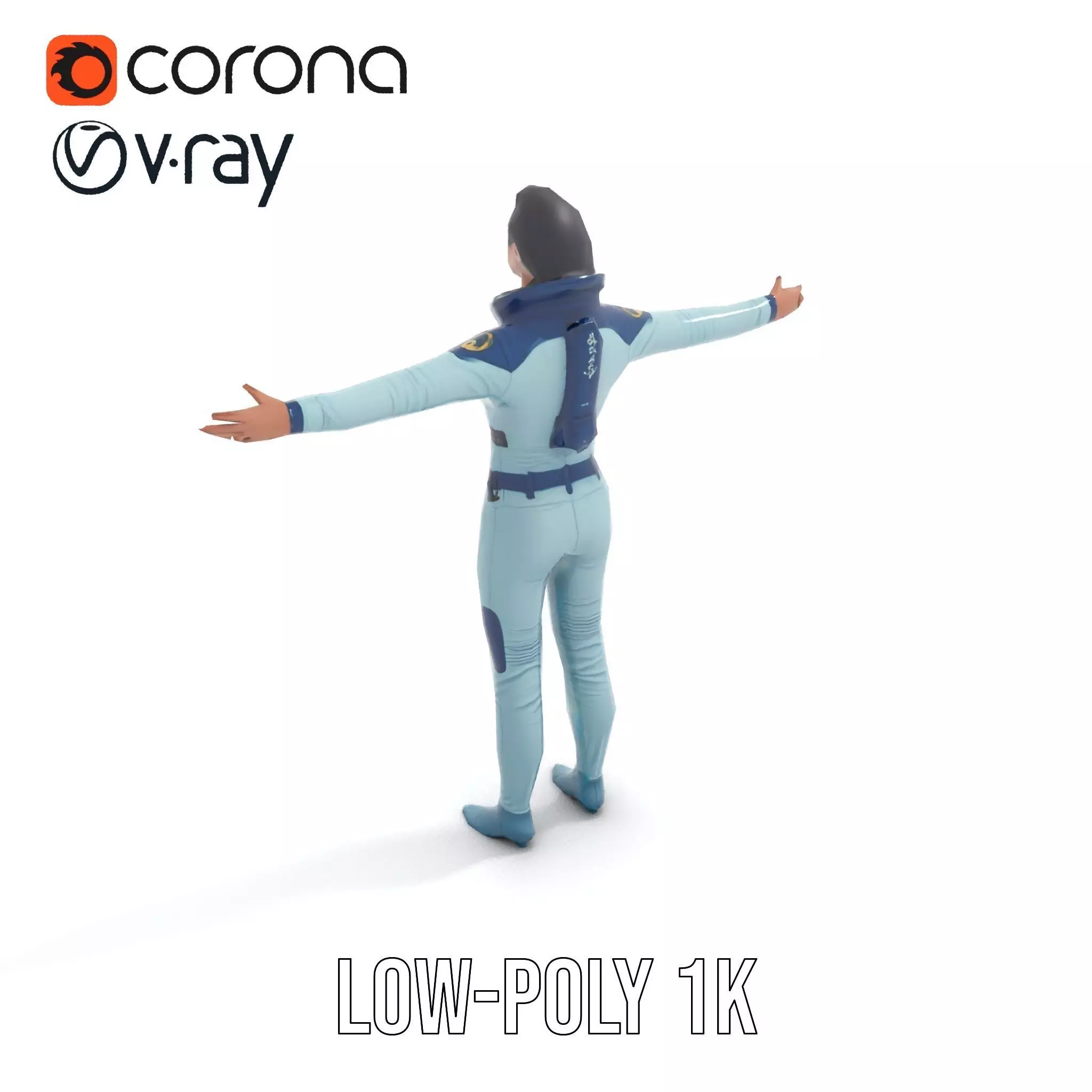 Advanced Space Suit model pack Low-poly 3D model_13