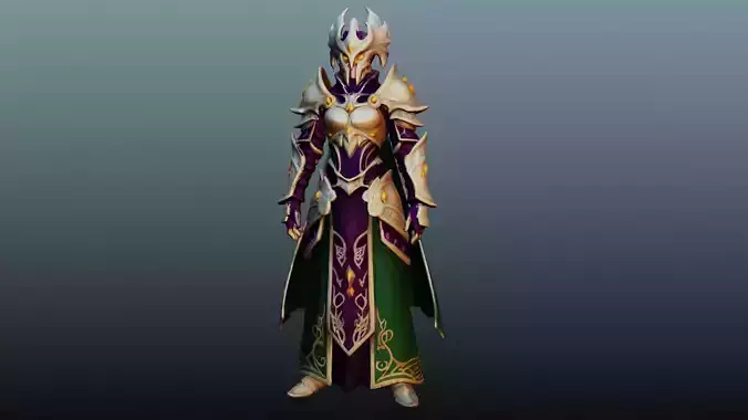 Sci-fi female death knight character KM-13