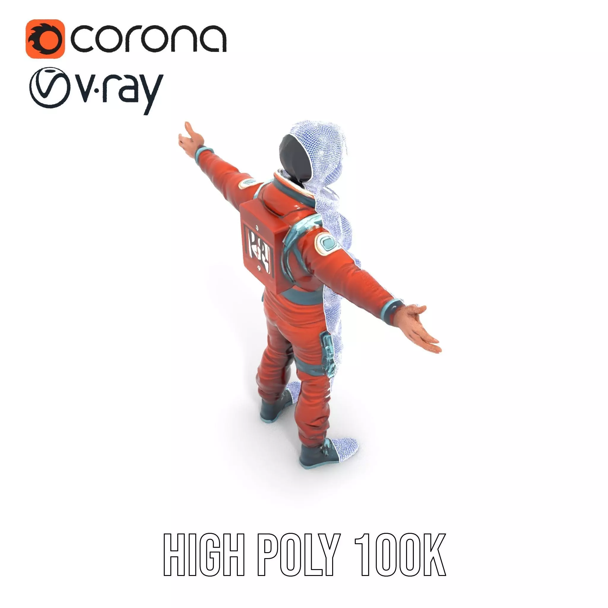 Red Space Suit model pack Low-poly 3D model_27