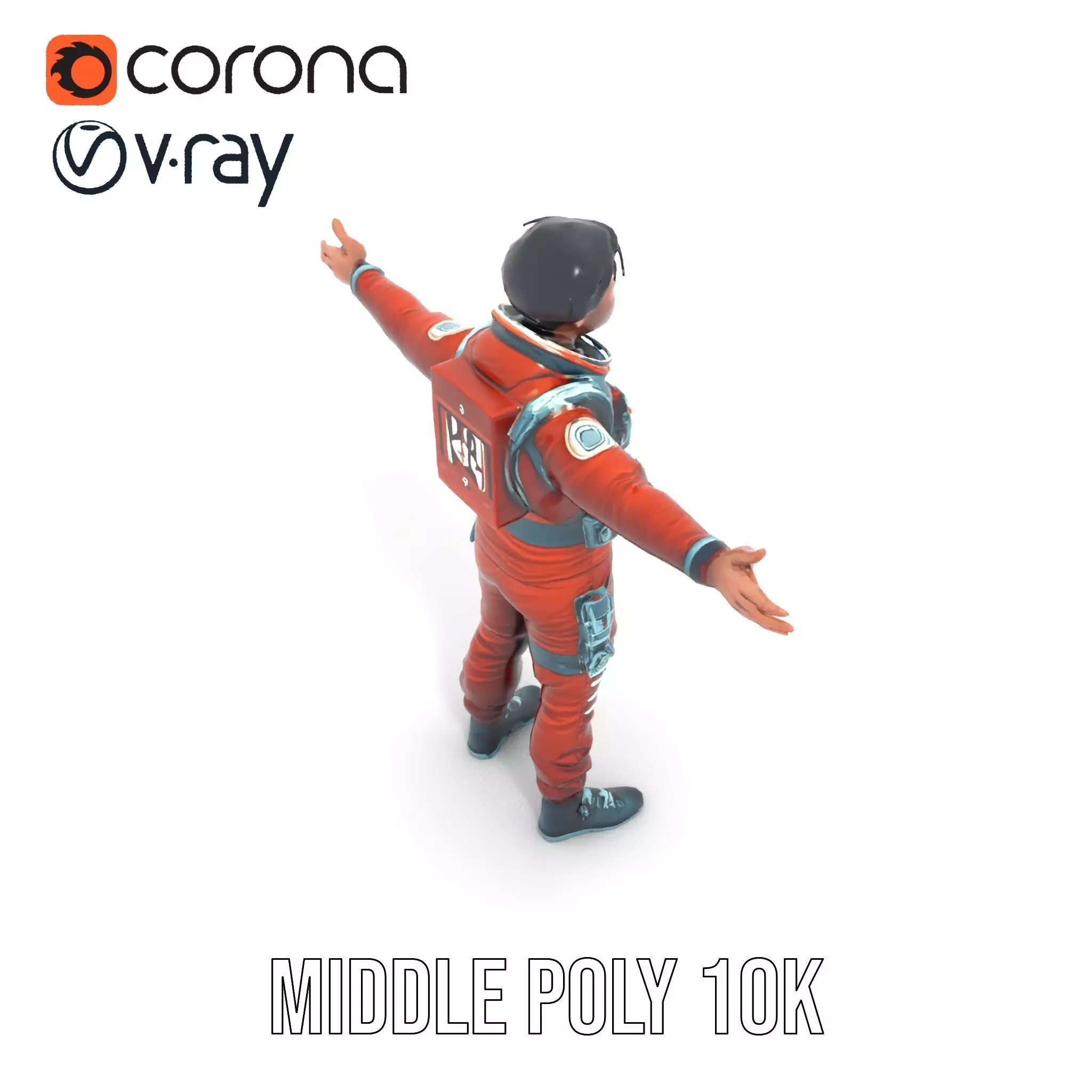 Red Space Suit model pack Low-poly 3D model_17