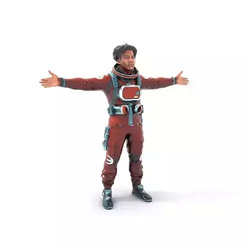 Red Space Suit model pack Low-poly 3D model