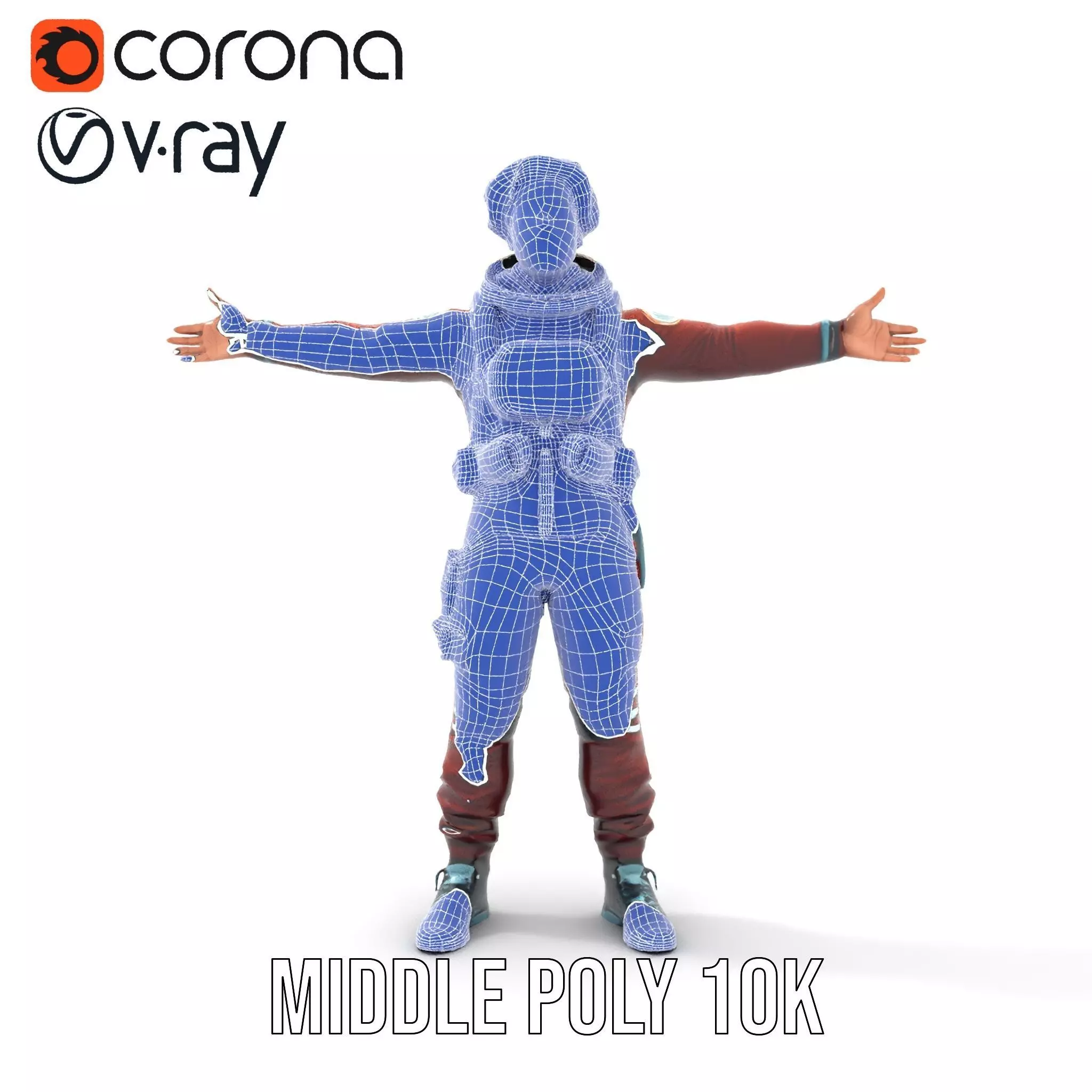 Red Space Suit model pack Low-poly 3D model_12
