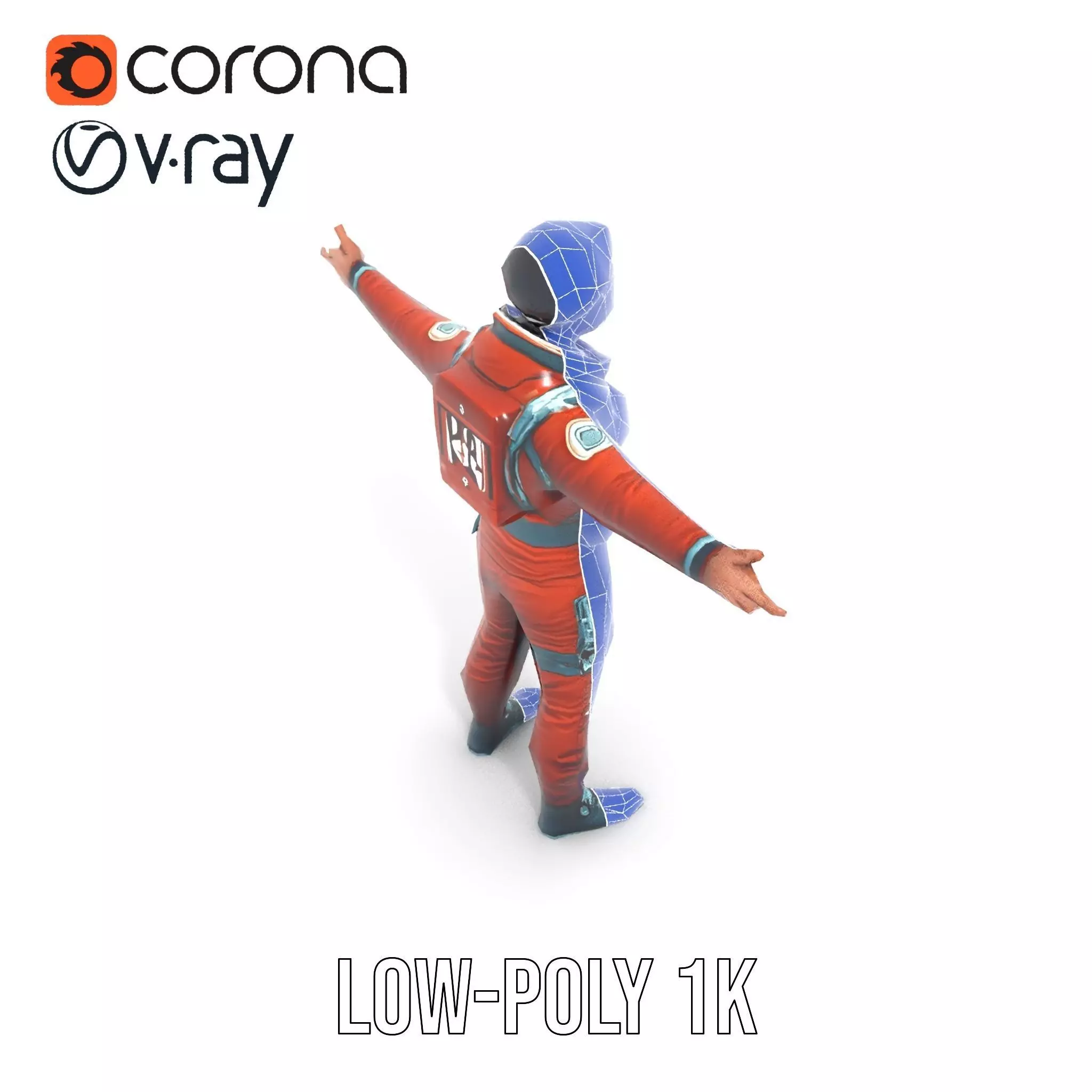 Red Space Suit model pack Low-poly 3D model_26