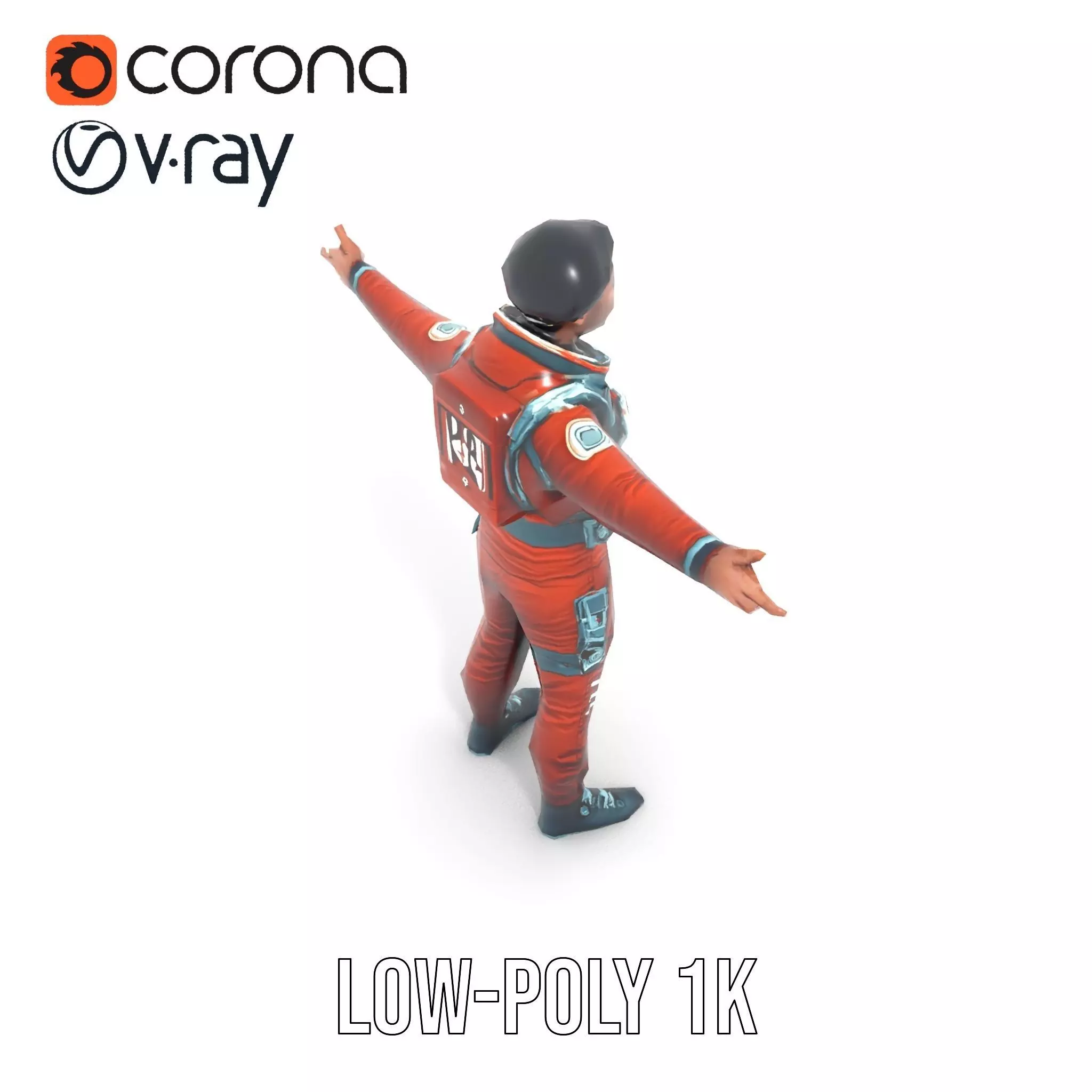 Red Space Suit model pack Low-poly 3D model_29