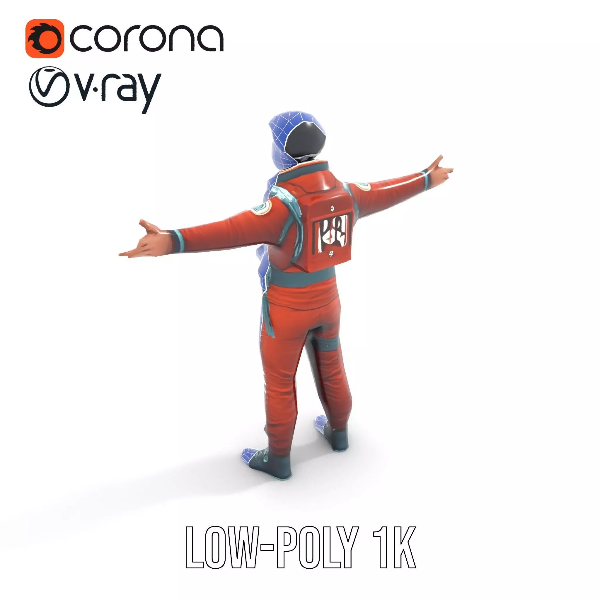 Red Space Suit model pack Low-poly 3D model_23