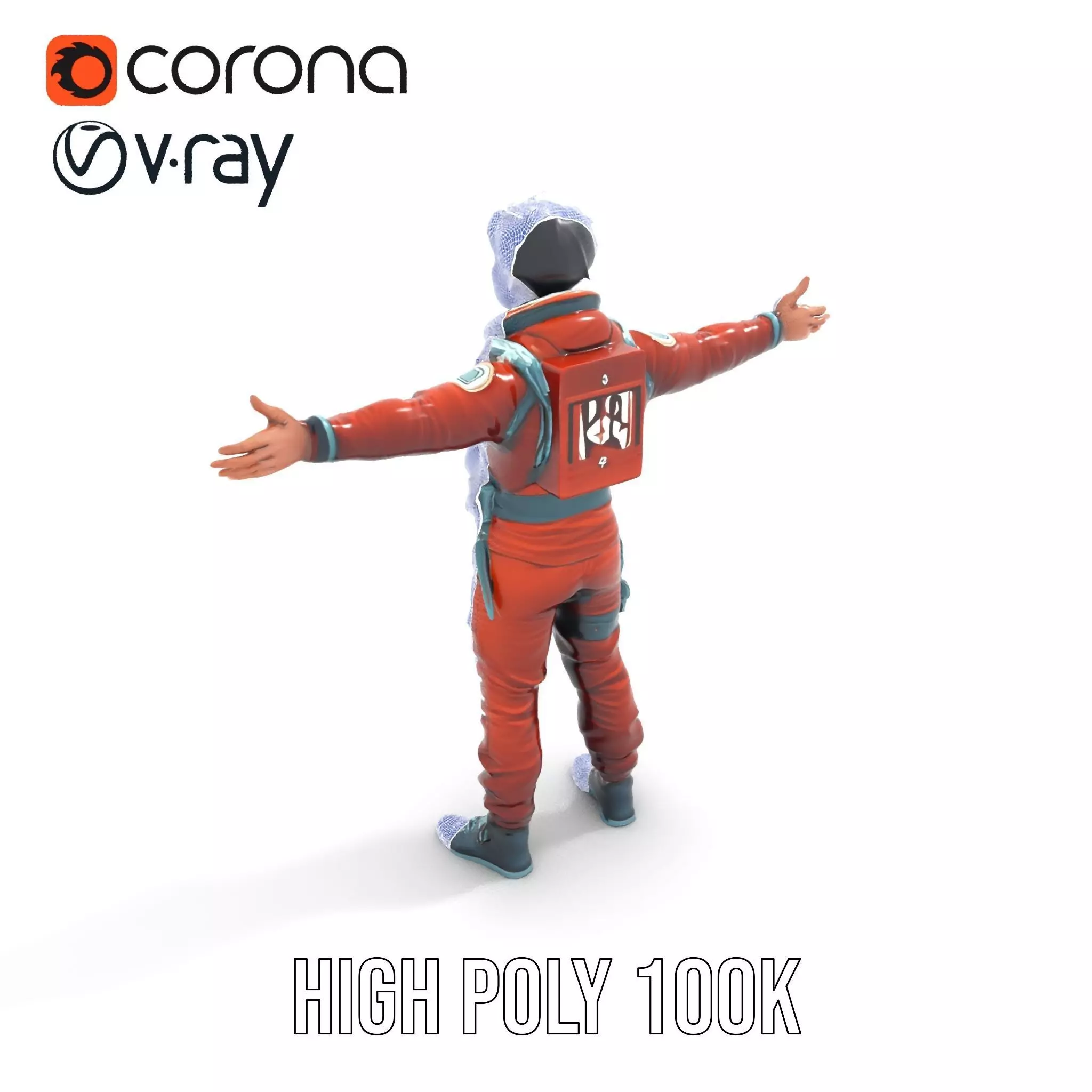 Red Space Suit model pack Low-poly 3D model_24