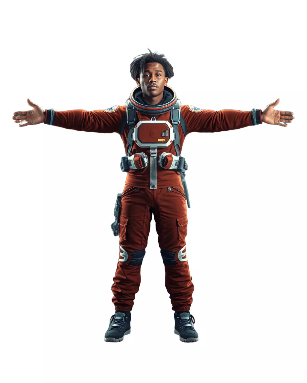 Red Space Suit model pack Low-poly 3D model_3