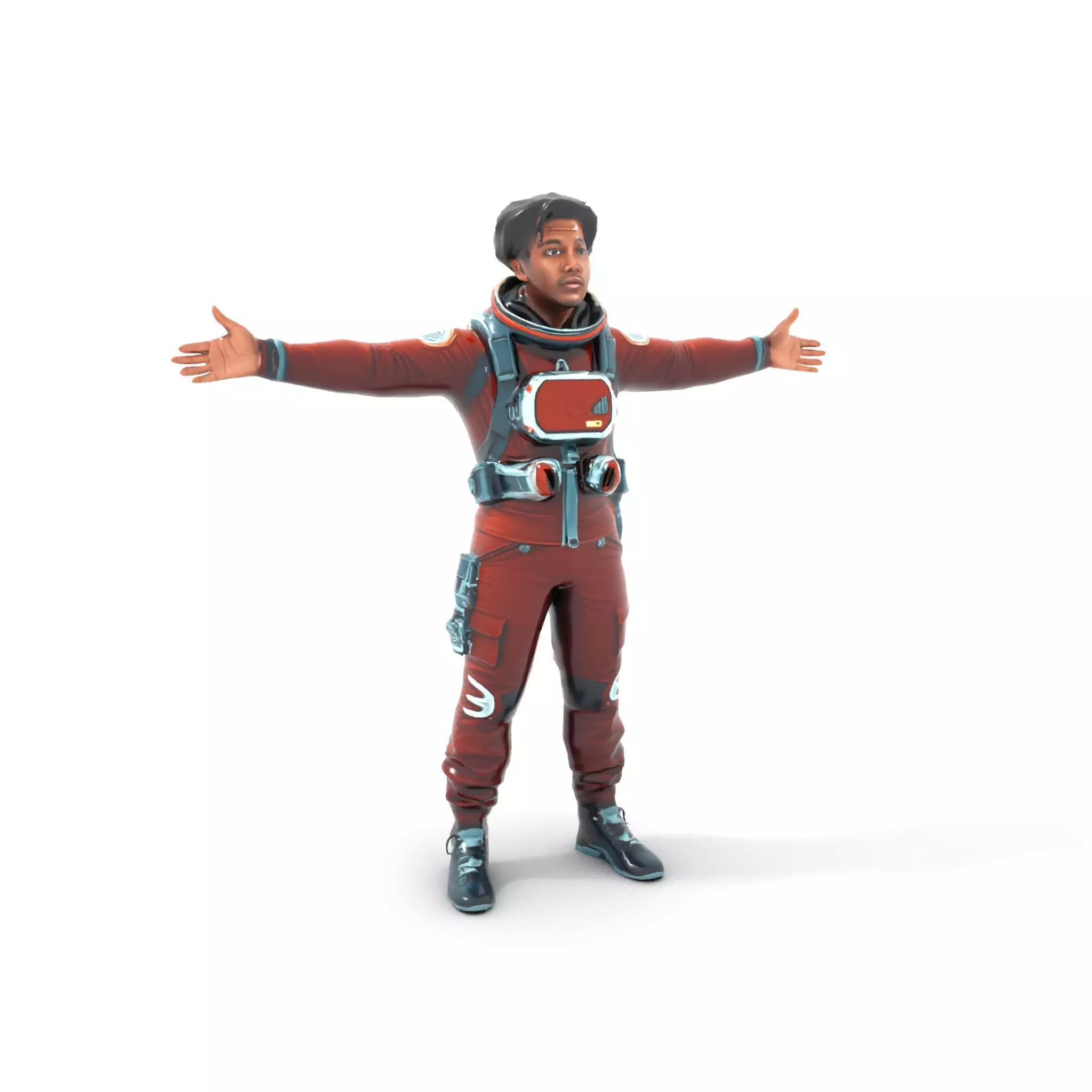 Red Space Suit model pack Low-poly 3D model_20