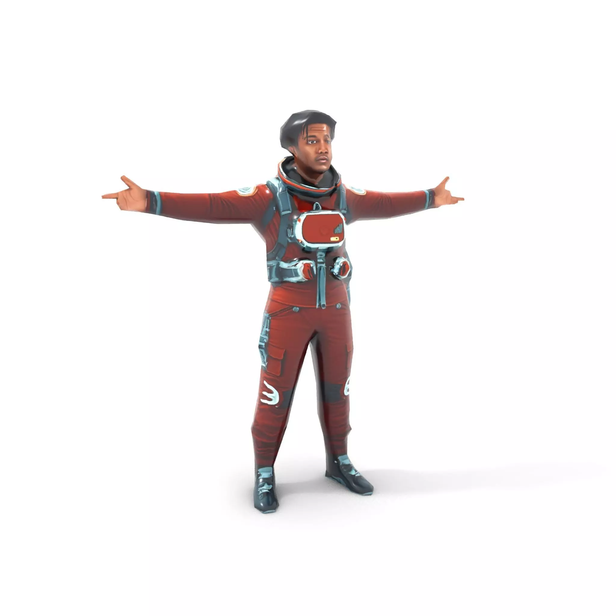 Red Space Suit model pack Low-poly 3D model_18