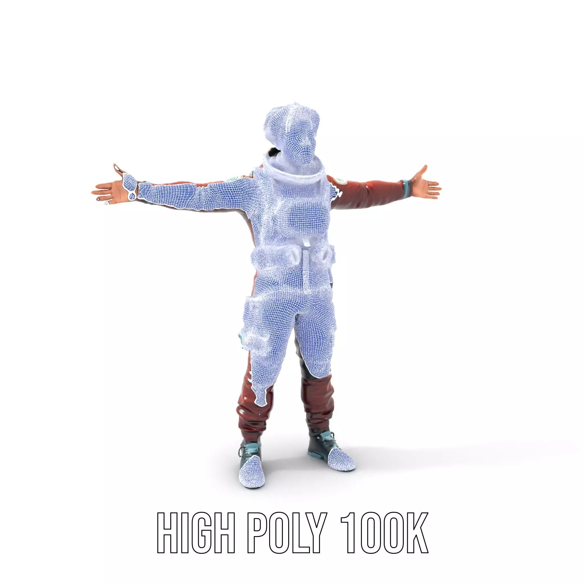 Red Space Suit model pack Low-poly 3D model_5