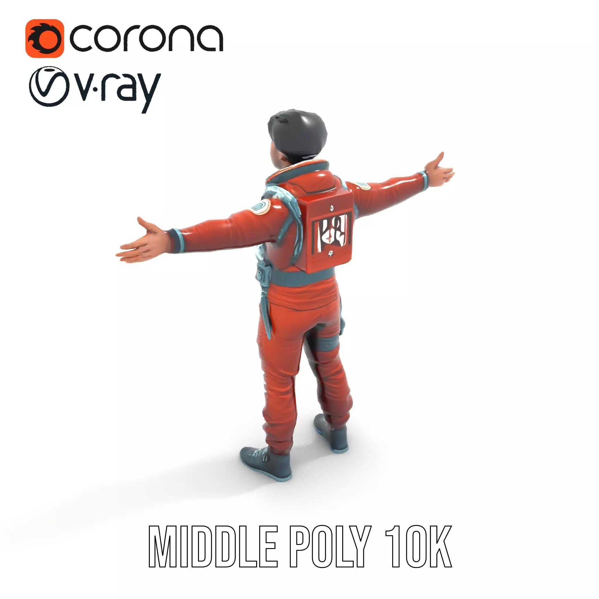 Red Space Suit model pack Low-poly 3D model_7