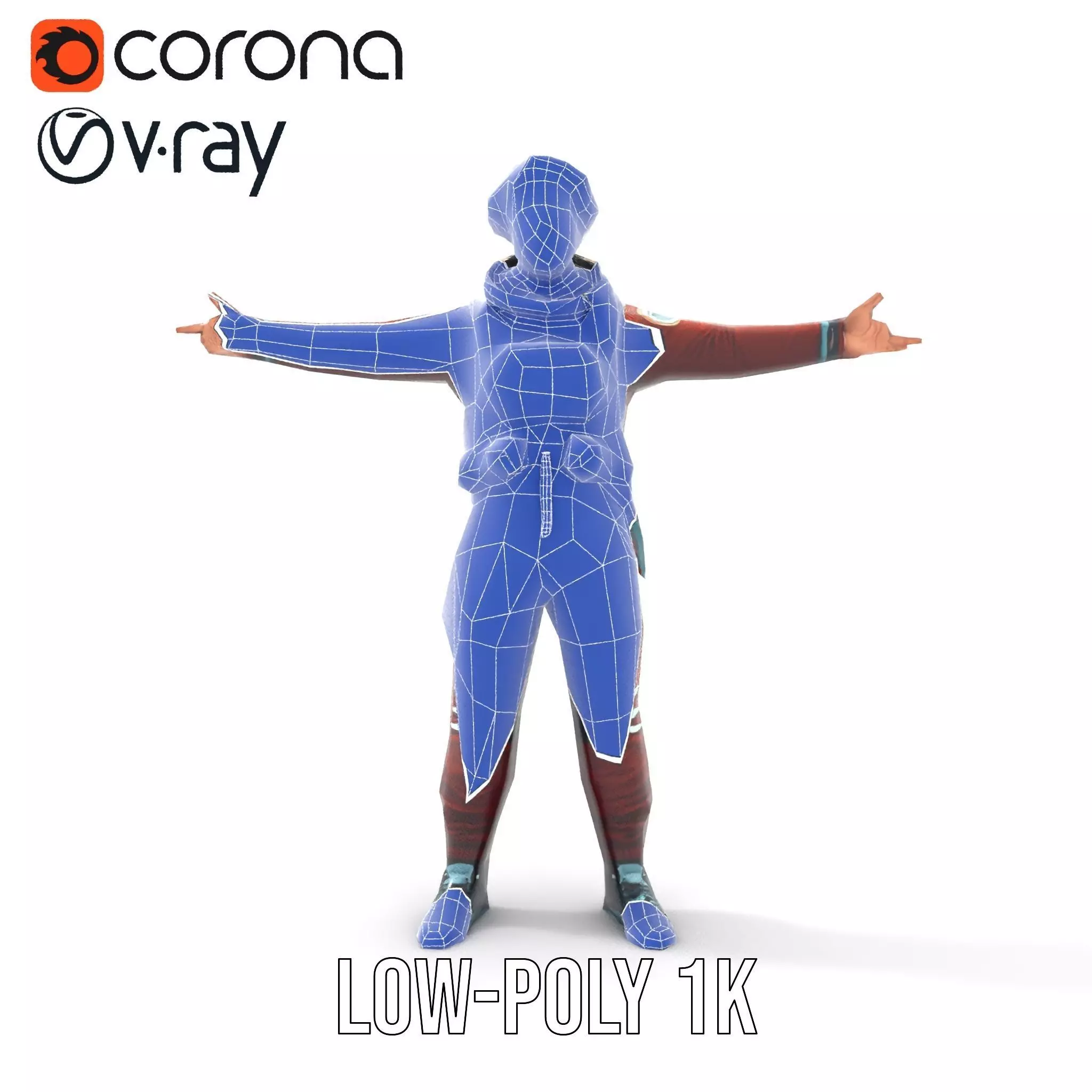 Red Space Suit model pack Low-poly 3D model_13