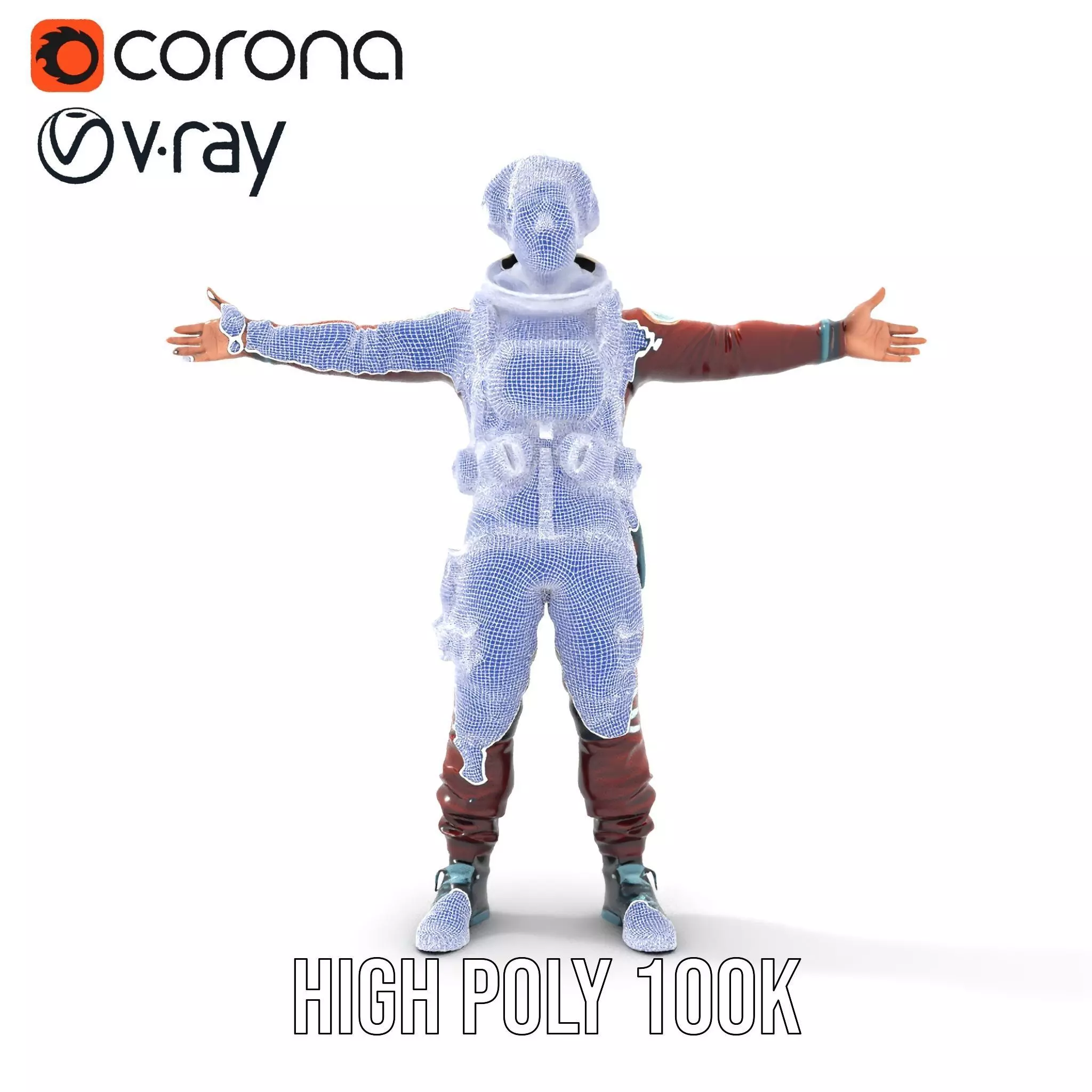 Red Space Suit model pack Low-poly 3D model_33