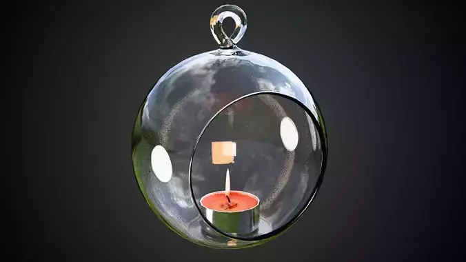 Hanging Glass Ball Candle Holder
