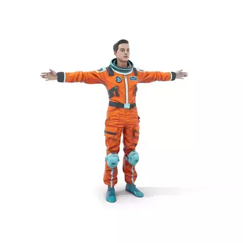 Vibrant Orange Space Suit model pack Low-poly 3D model