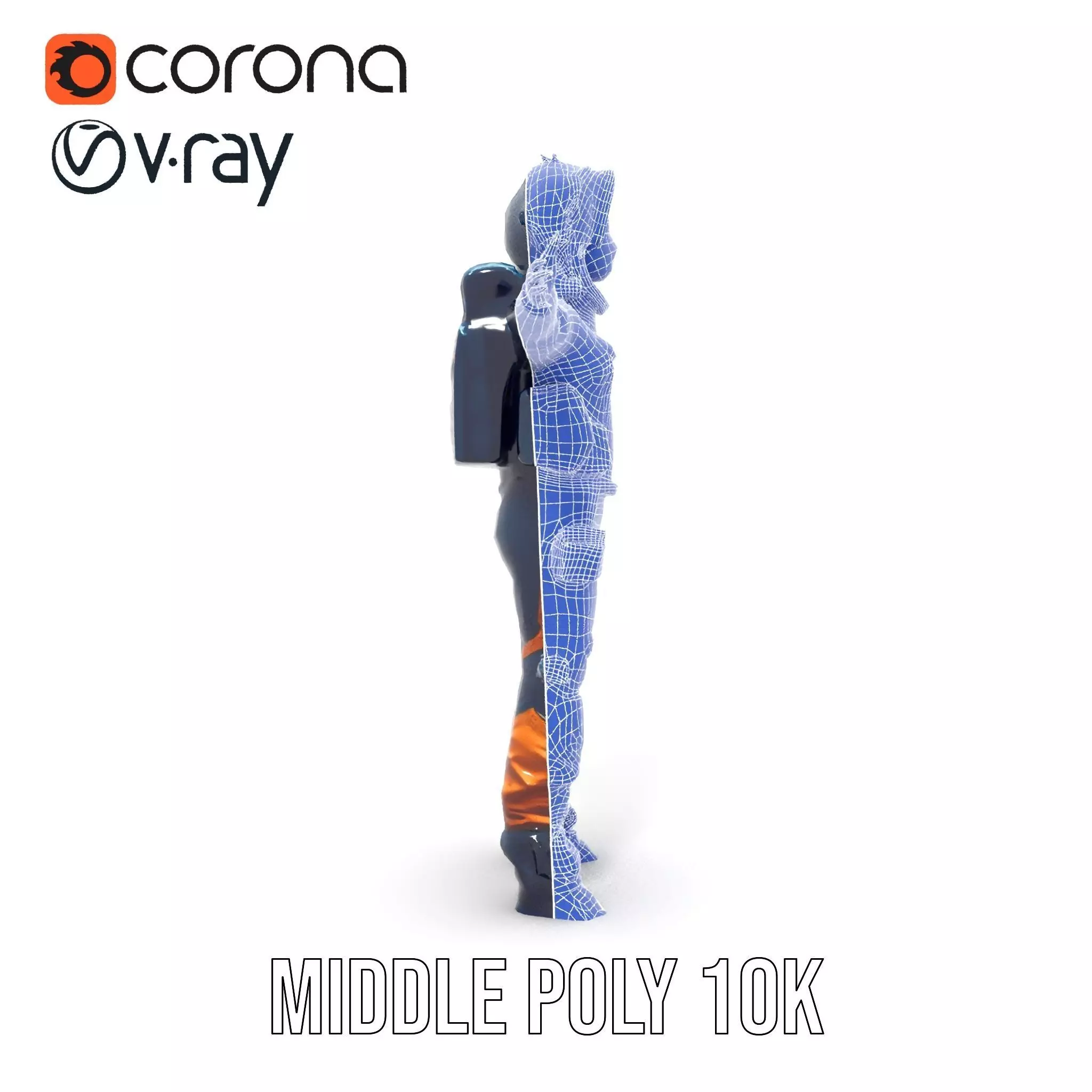 Orange Space Suit model pack Low-poly 3D model_19