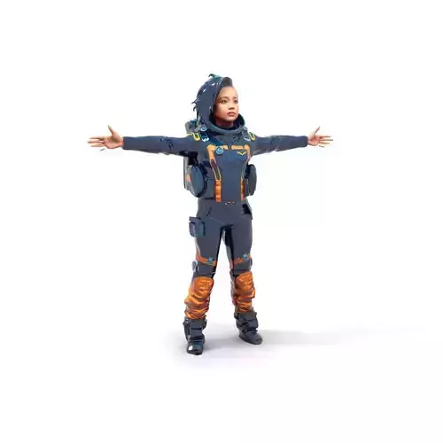 Orange Space Suit model pack Low-poly 3D model