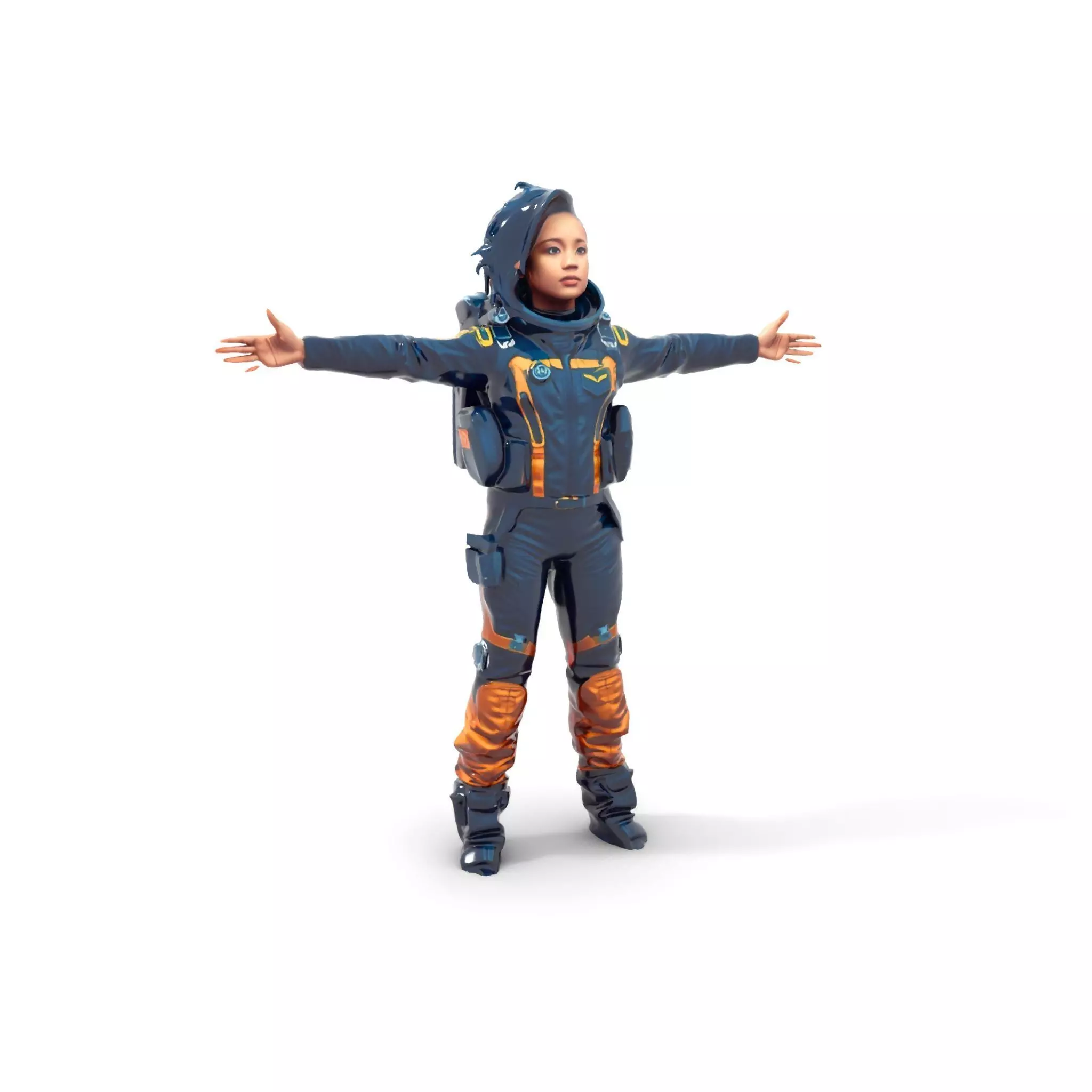 Orange Space Suit model pack Low-poly 3D model_0
