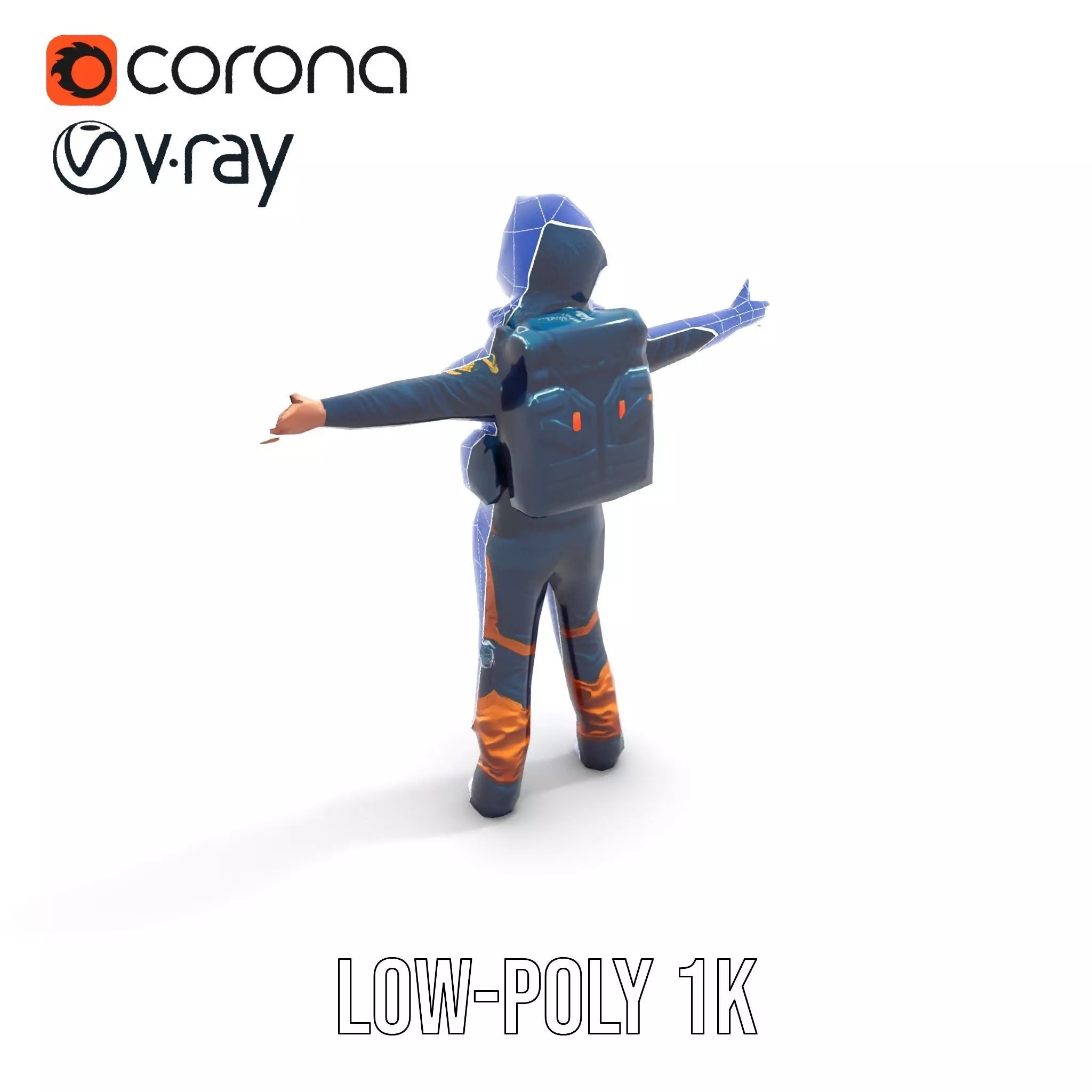 Orange Space Suit model pack Low-poly 3D model_23