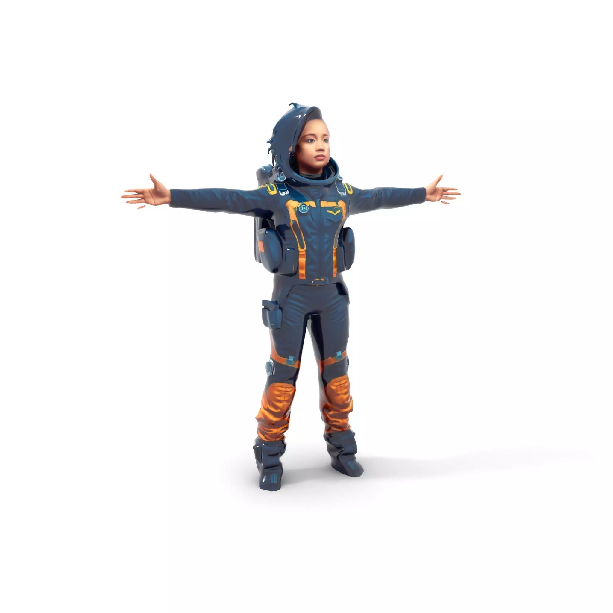 Orange Space Suit model pack Low-poly 3D model_22