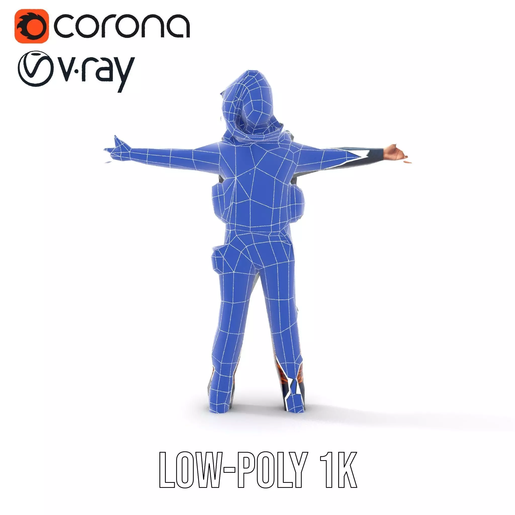 Orange Space Suit model pack Low-poly 3D model_26