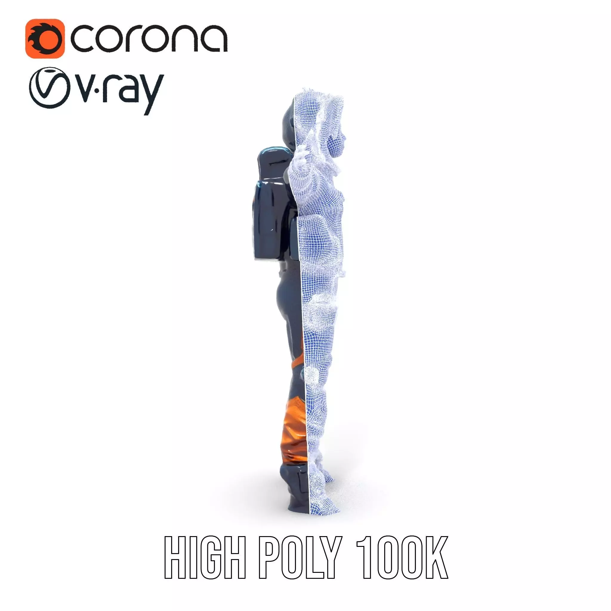 Orange Space Suit model pack Low-poly 3D model_21