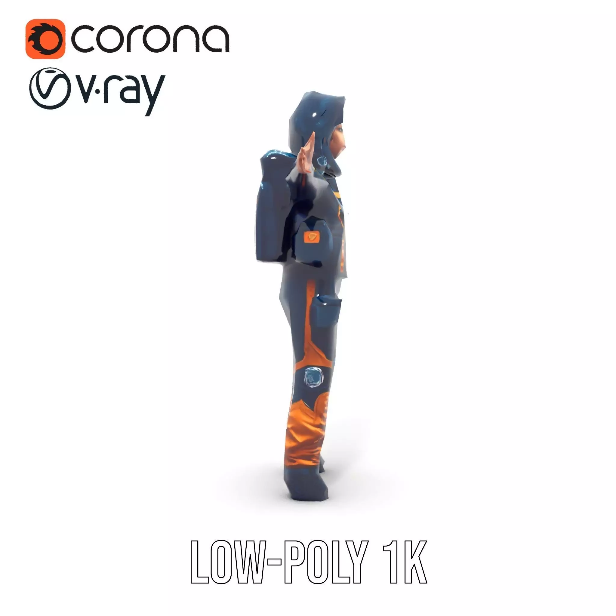 Orange Space Suit model pack Low-poly 3D model_15