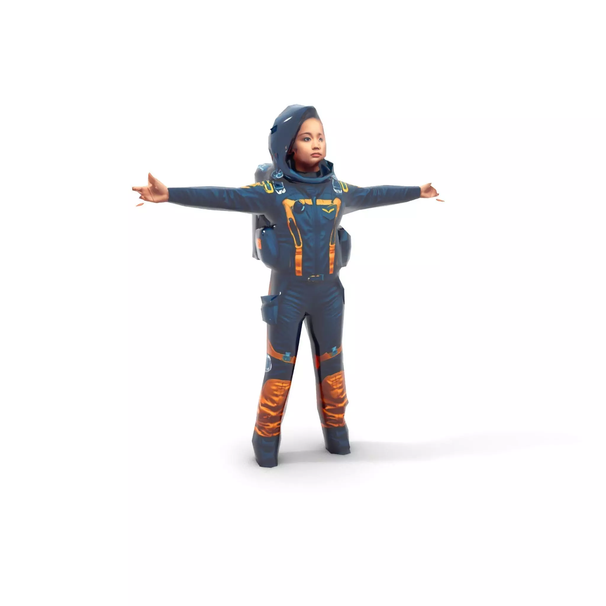 Orange Space Suit model pack Low-poly 3D model_17