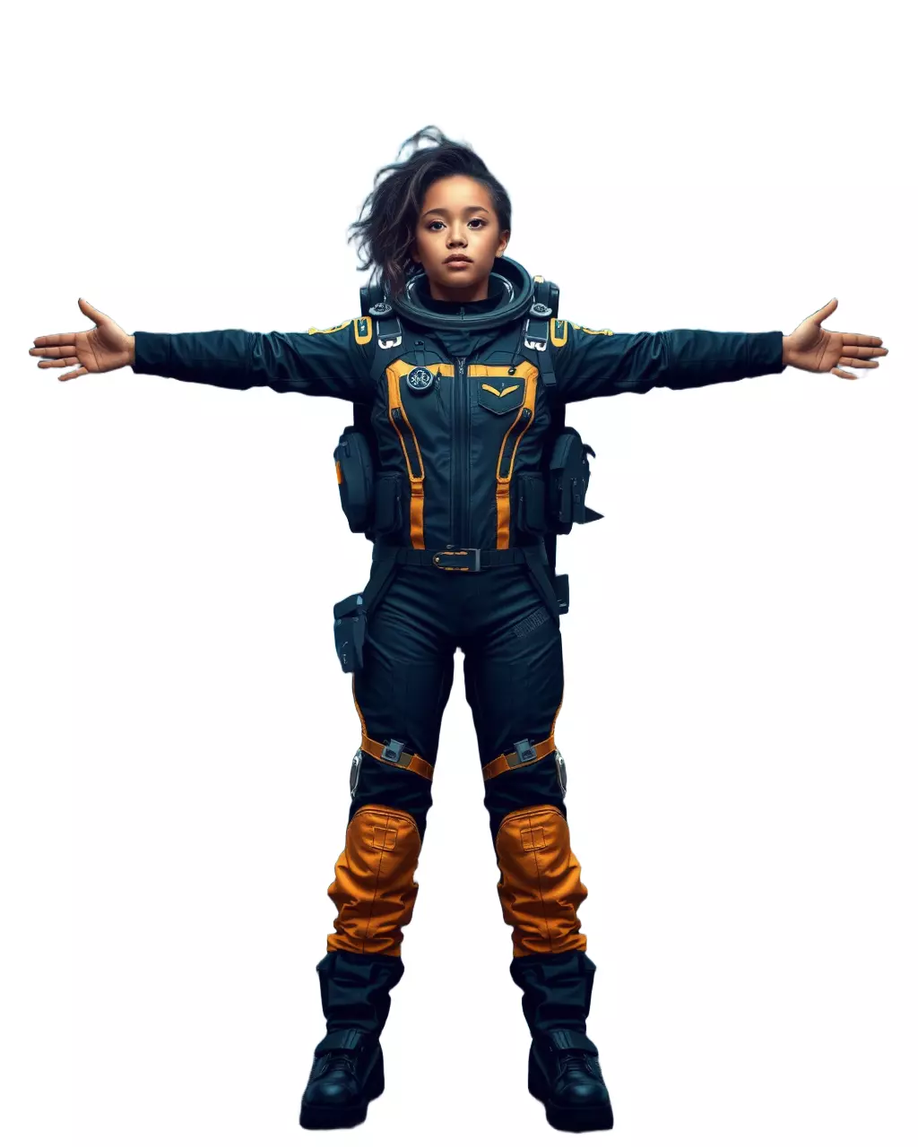 Orange Space Suit model pack Low-poly 3D model_2