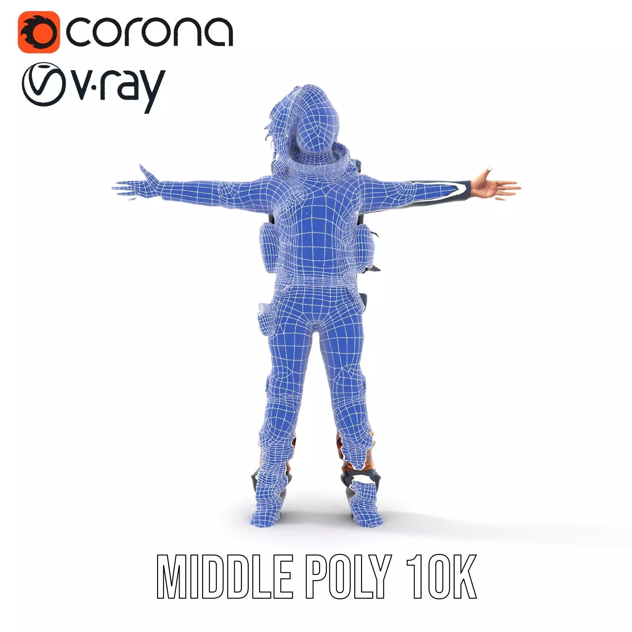 Orange Space Suit model pack Low-poly 3D model_31