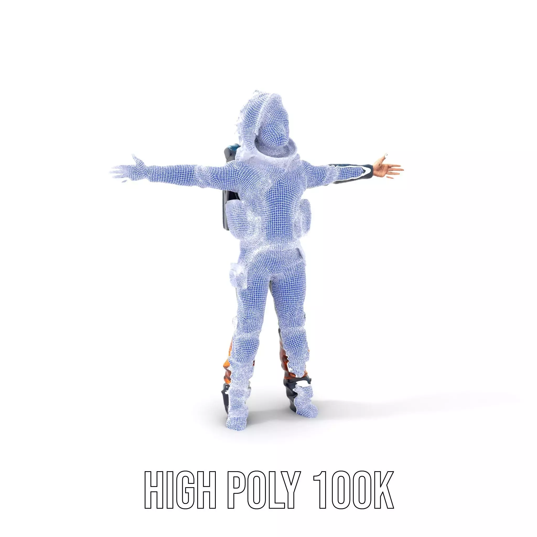 Orange Space Suit model pack Low-poly 3D model_4