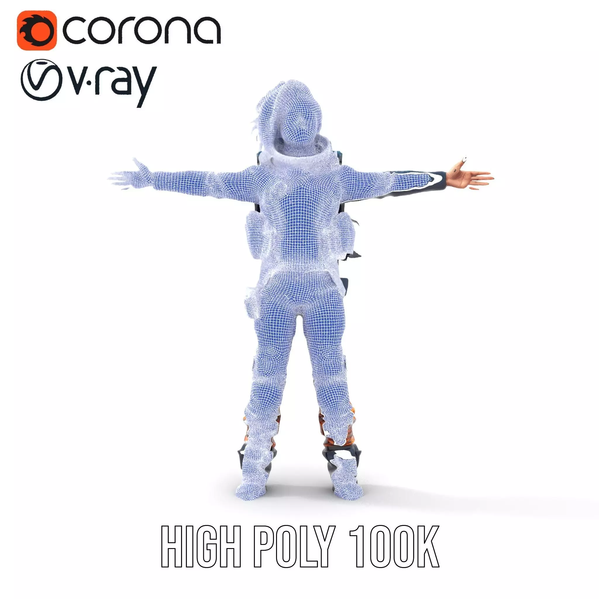 Orange Space Suit model pack Low-poly 3D model_24