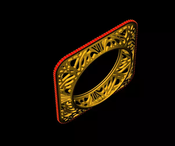 High-Detail Ornate Gold bracelet 3D Model 3D print model_6