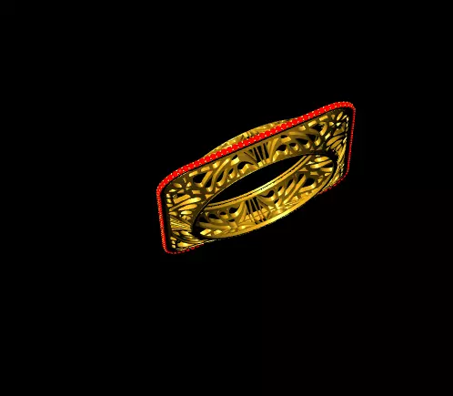 High-Detail Ornate Gold bracelet 3D Model 3D print model_1