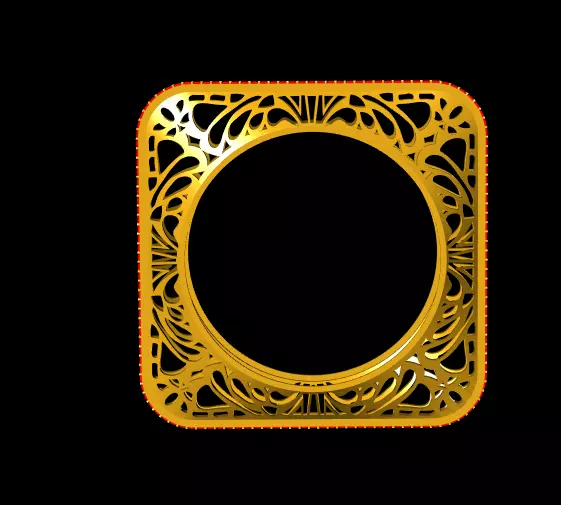 High-Detail Ornate Gold bracelet 3D Model 3D print model_5